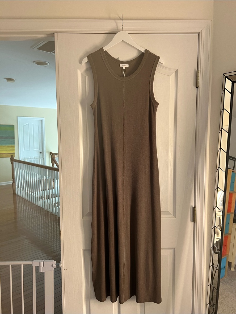 Z Supply Sleeveless Maxi Dress in Khaki Green